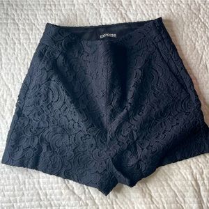 Express black dress shorts, high waist, size US 2, used